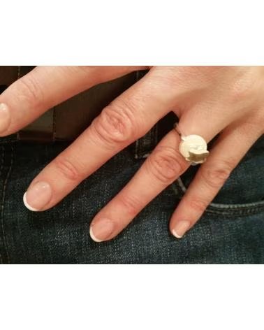MINOPLATA RING AUS SILBER MIT BLUME UND ANPASSBARER PERLE