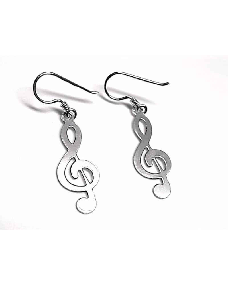 MINOPLATA PENDIENTES DE PLATA CLAVE DE SOL