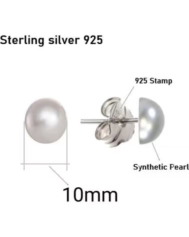 MINOPLATA PENDIENTES DE PLATA DE LEY CON MEDIA PERLA 10 MM