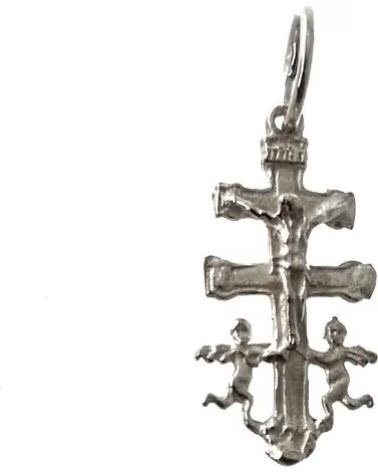 MINOPLATA COLGANTE CRUZ DE CARAVACA EN PLATA DE LEY 20 MM X 10
