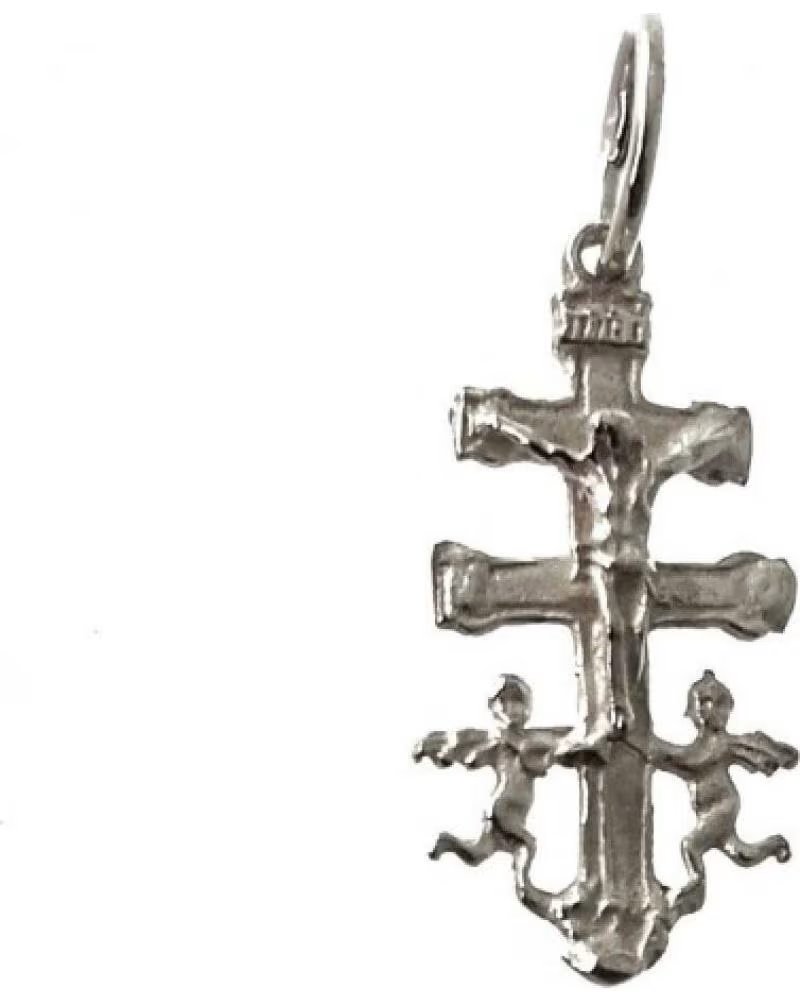 MINOPLATA COLGANTE CRUZ DE CARAVACA EN PLATA DE LEY 20 MM X 10