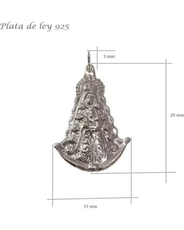 MINOPLATA COLGANTE VIRGEN DEL ROCÍO EN PLATA DE LEY