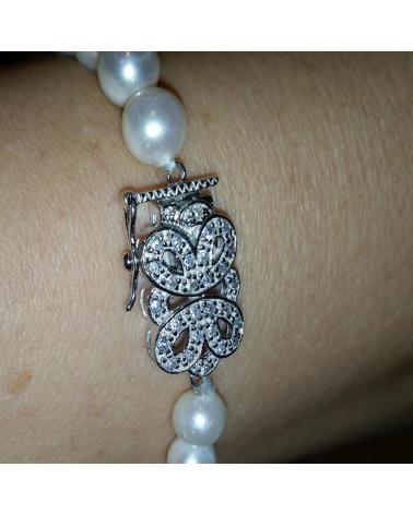 MINOPLATA PULSERA DE PLATA CON PERLAS CULTIVADAS Y CIRCONITAS
