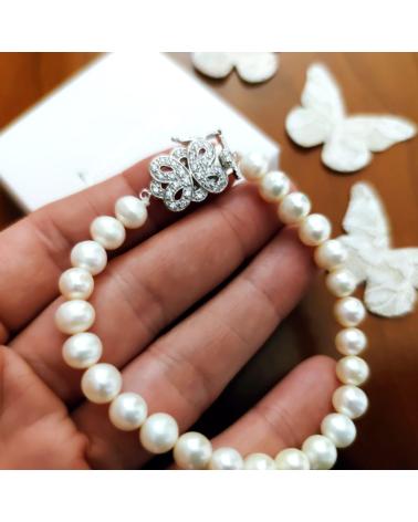 MINOPLATA PULSERA DE PLATA CON PERLAS CULTIVADAS Y CIRCONITAS