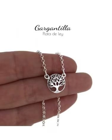 MINOPLATA GARGANTILLA ÁRBOL DE LA VIDA EN PLATA DE LEY