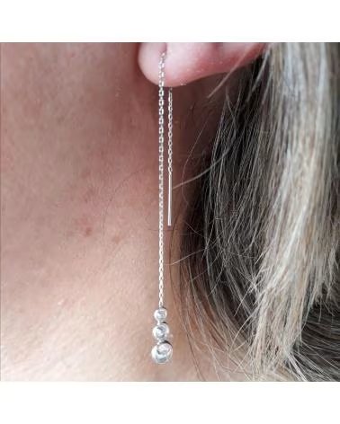 MINOPLATA PENDIENTES LARGOS DE PLATA CON CIRCONITAS