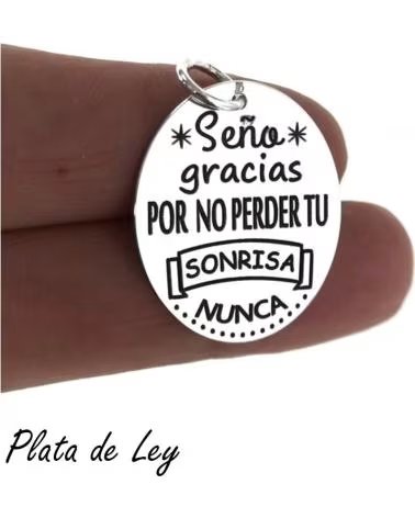MINOPLATA COLGANTE DE PLATA DE LEY - DISEÑO ESPECIAL PROFESORES