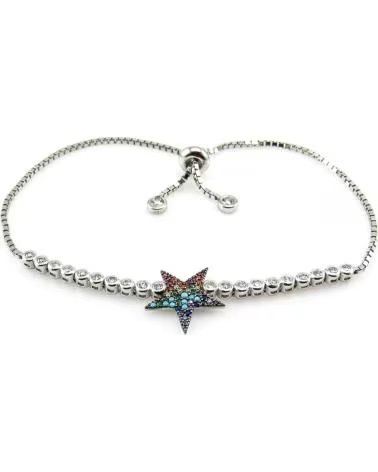 MINOPLATA PULSERA ESTRELLA DE PLATA RODIADA CON CIRCONITAS