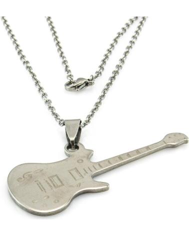 MINOPLATA COLLAR CON COLGANTE DE GUITARRA ELÉCTRICA EN ACERO INOXIDABLE