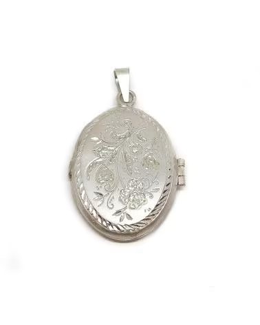 MINOPLATA GUARDAPELOS OVALADO EN PLATA DE LEY TALLADA 28 X 38 MM