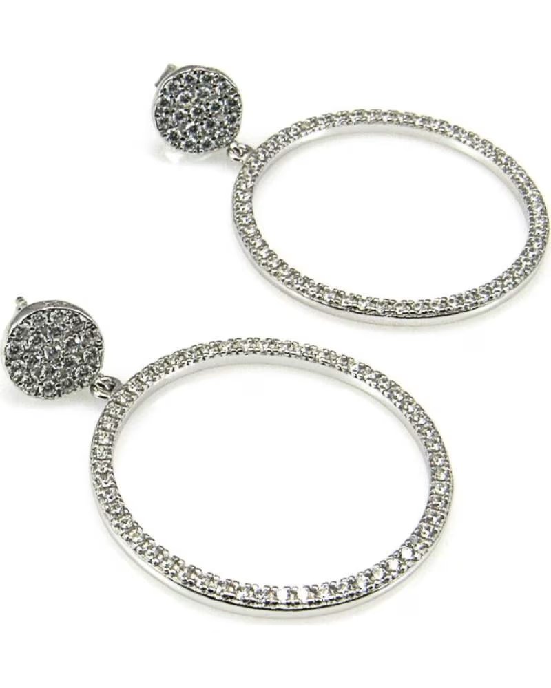 MINOPLATA PENDIENTES DE ARO EN PLATA RODIADA CON CIRCONITAS