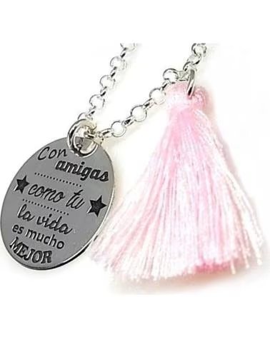 MINOPLATA PULSERA DE PLATA CON POMPON Y MENSAJE PARA AMIGAS