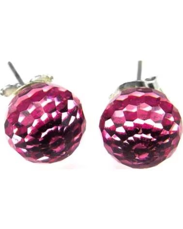 MINOPLATA PENDIENTES BOLA ROSA CON CRISTAL SWAROVSKI 7 MM