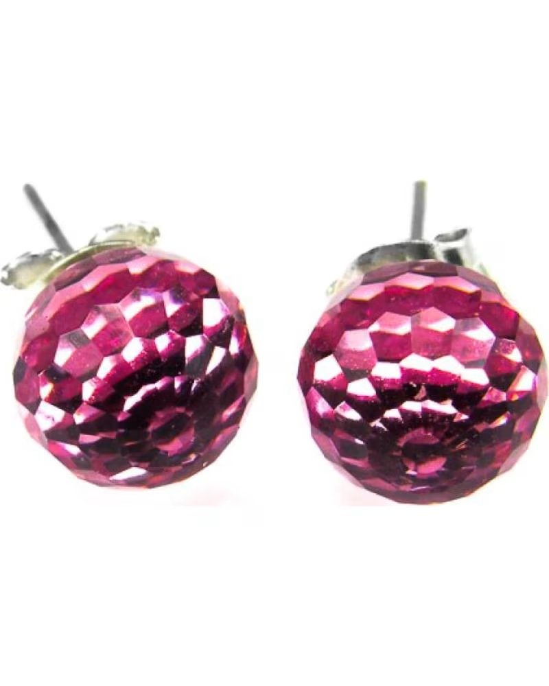 MINOPLATA PENDIENTES BOLA ROSA CON CRISTAL SWAROVSKI 7 MM