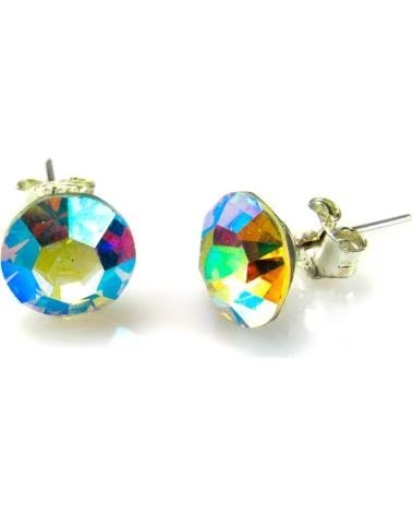 MINOPLATA PENDIENTES CONO EN PLATA Y CRISTAL SWAROVSKI AURORA BOREAL