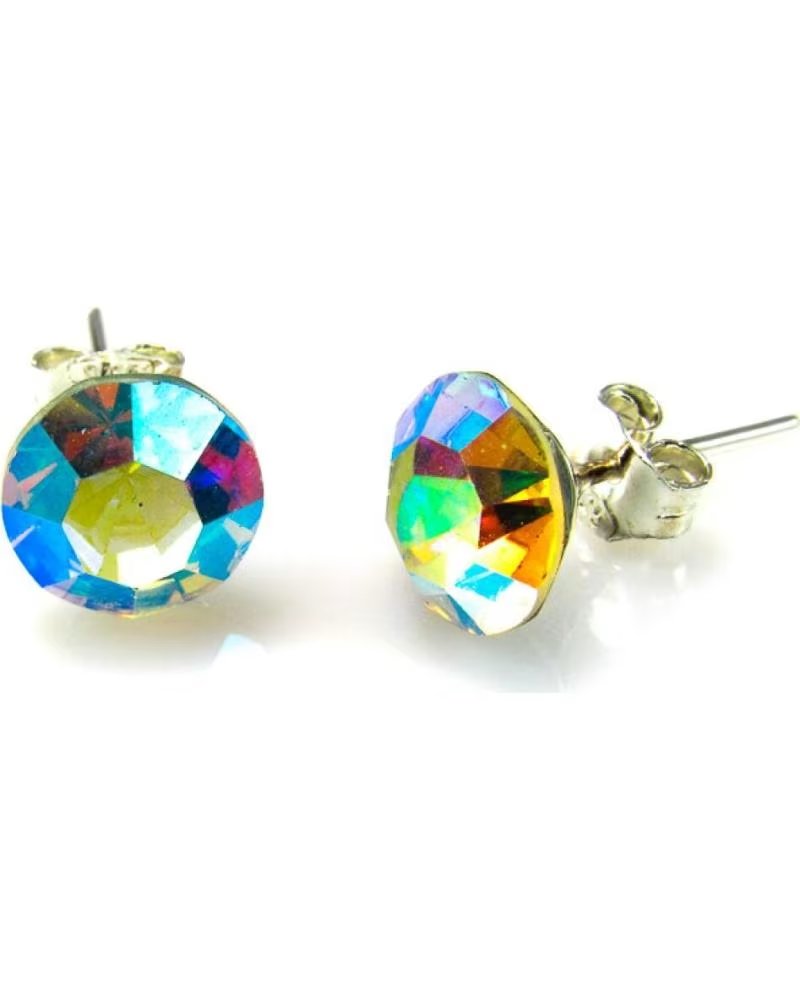 MINOPLATA PENDIENTES CONO EN PLATA Y CRISTAL SWAROVSKI AURORA BOREAL