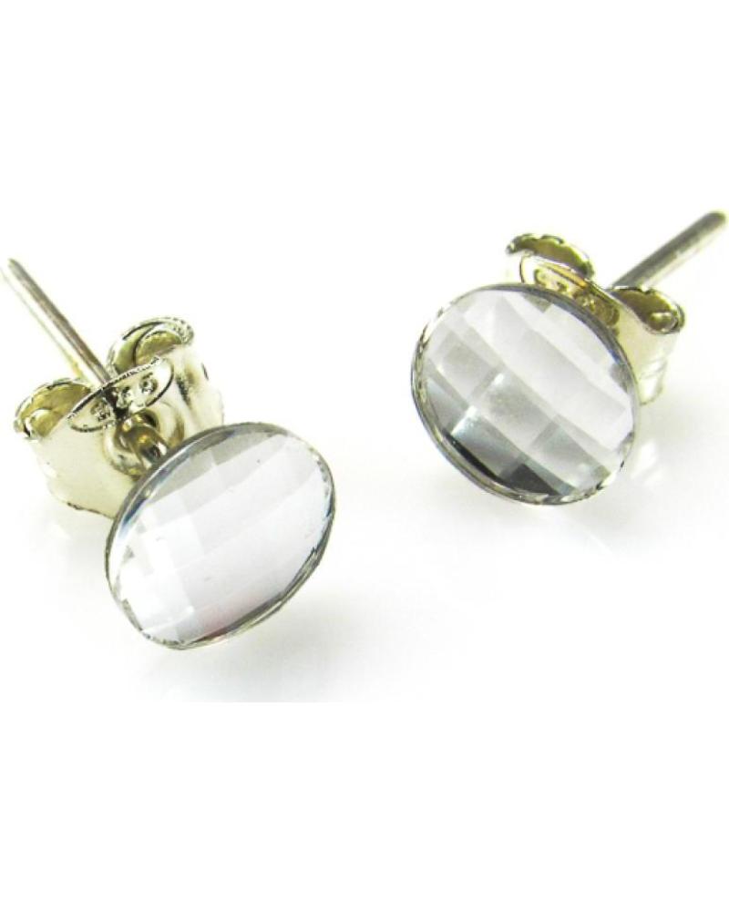 MINOPLATA PENDIENTES EN PLATA CON CRISTAL SWAROVSKI BLANCO 5 MM