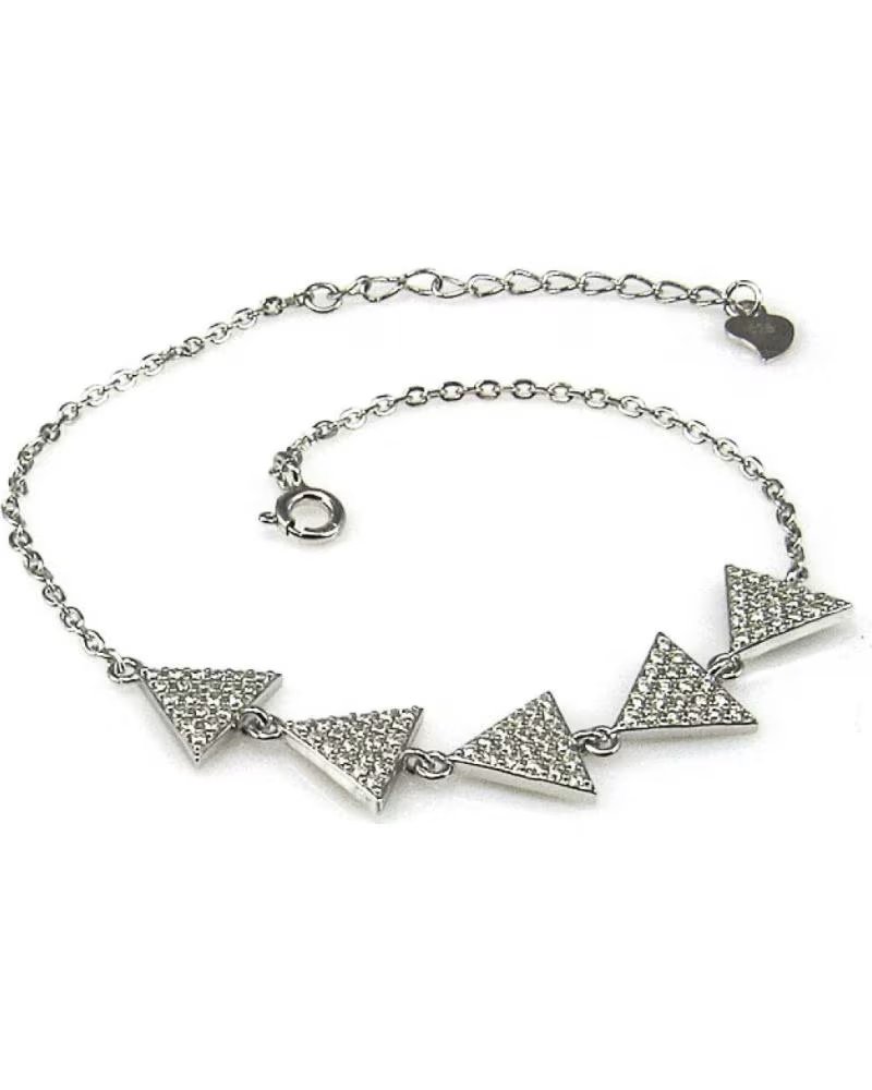 MINOPLATA PULSERA DE TRIÁNGULOS EN PLATA RODIADA CON CIRCONITAS