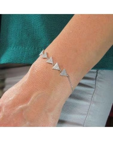 MINOPLATA PULSERA DE TRIÁNGULOS EN PLATA RODIADA CON CIRCONITAS