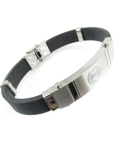 MINOPLATA PULSERA DE SILICONA Y ACERO INOXIDABLE CON DISEÑO DE RUEDA