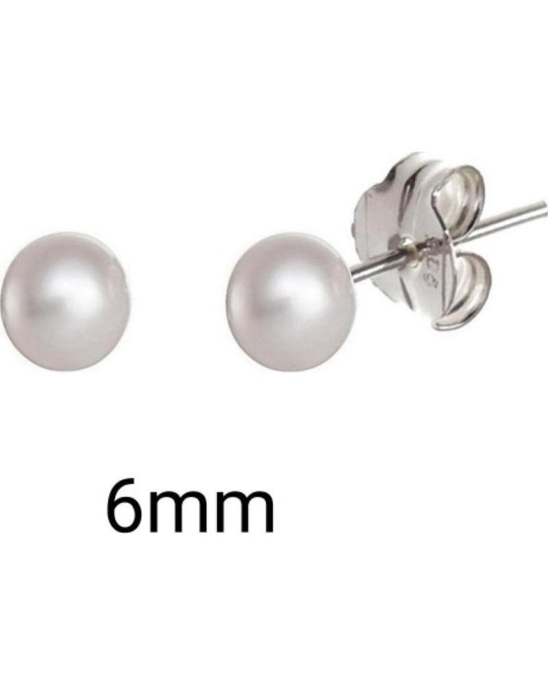 MINOPLATA PENDIENTES DE PLATA DE LEY CON PERLA 6 MM