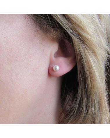 MINOPLATA PENDIENTES DE PLATA DE LEY CON PERLA 6 MM