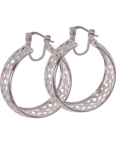 MINOPLATA PENDIENTES DE ARO EN PLATA DE LEY CON DISEÑO TALLADO MORUNO 30 MM