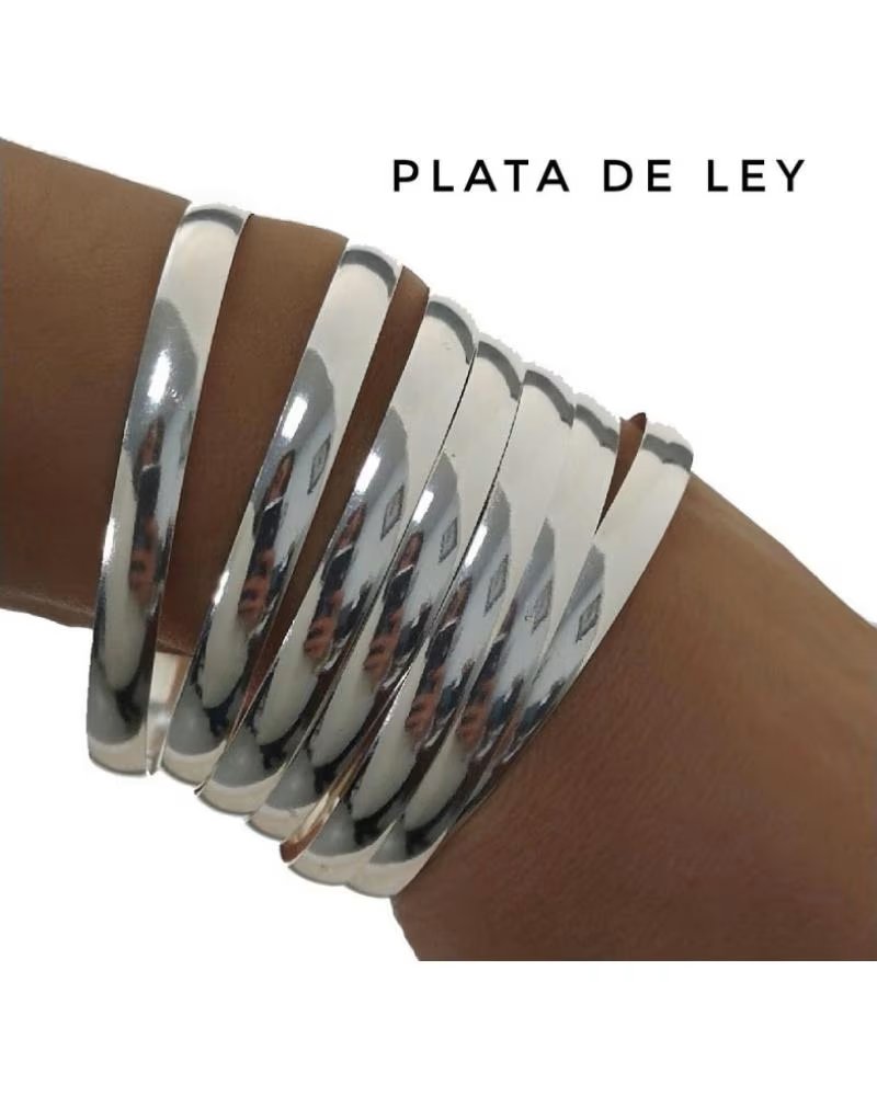 MINOPLATA PULSERA SEMANARIO EN PLATA DE LEY, DISEÑO MEDIA CAÑA 6MM