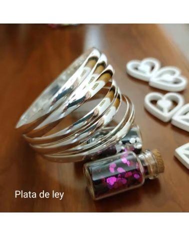 MINOPLATA PULSERA SEMANARIO EN PLATA DE LEY, DISEÑO MEDIA CAÑA 6MM
