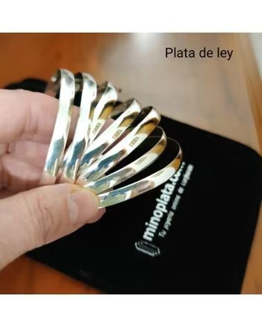 MINOPLATA PULSERA SEMANARIO EN PLATA DE LEY, DISEÑO MEDIA CAÑA 6MM