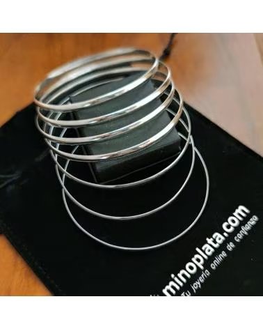 MINOPLATA PULSERAS SEMANARIO MEDIA CAÑA PLATA DE LEY 4MM