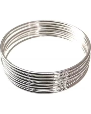 MINOPLATA SET DE PULSERAS SEMANARIO MACIZAS REDONDAS DE PLATA LISA 2MM - 60MM
