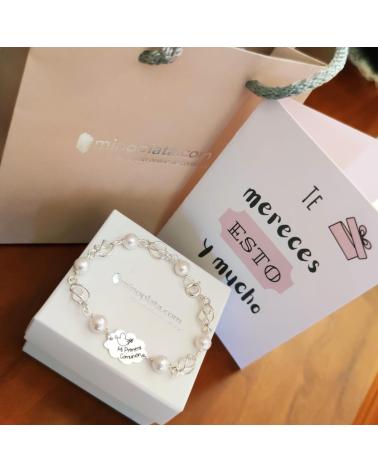 MINOPLATA PULSERA PRIMERA COMUNIÓN NUBE DE PLATA DE LEY Y PERLAS