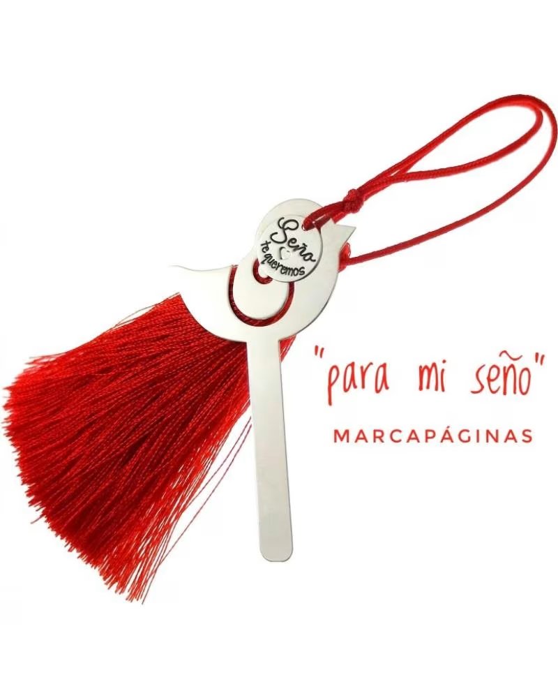 MINOPLATA MARCAPAGINAS SENO PAJARO DE PLATA DE LEY CON POMPON