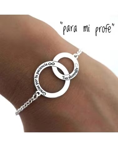 MINOPLATA PULSERA PARA PROFESORAS GRACIAS POR TU PACIENCIA DE PLATA
