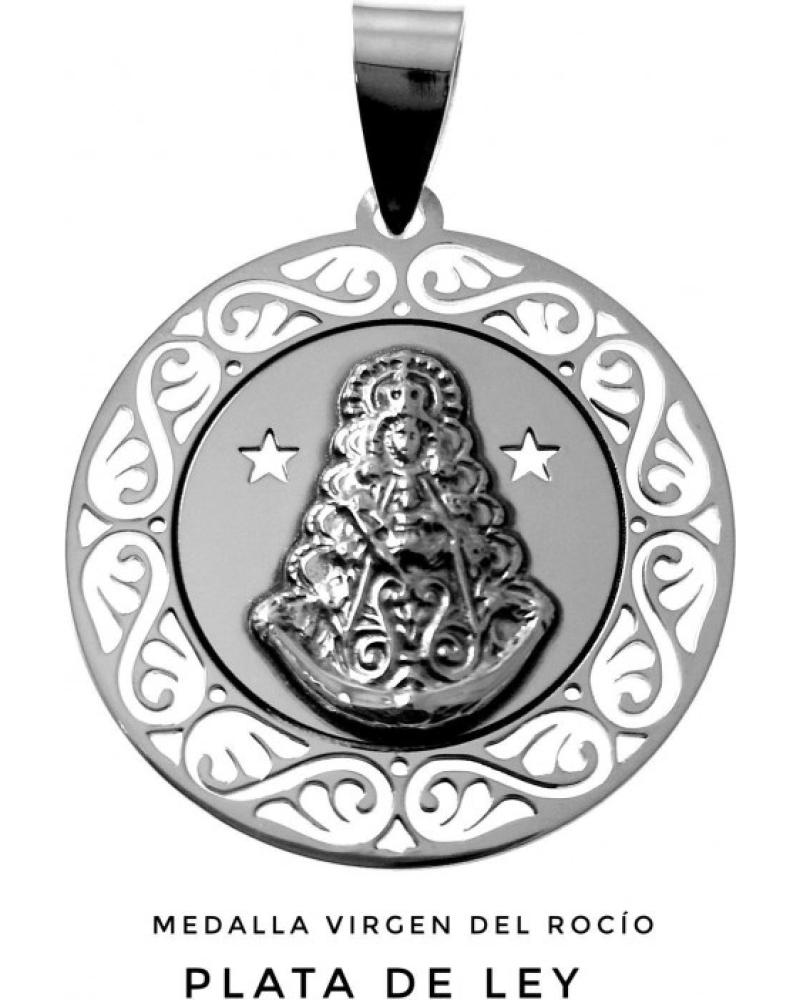 MINOPLATA MEDALLA CALADA DE PLATA DE LEY VIRGEN DEL ROCÍO