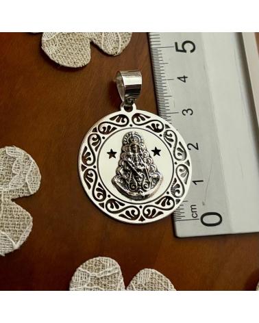 MINOPLATA MEDALLA CALADA DE PLATA DE LEY VIRGEN DEL ROCÍO
