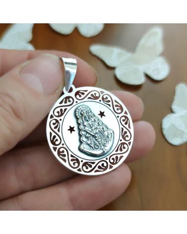 MINOPLATA MEDALLA CALADA DE PLATA DE LEY VIRGEN DEL ROCÍO