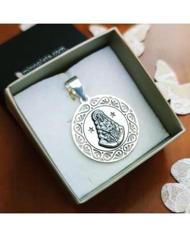 MINOPLATA MEDALLA CALADA DE PLATA DE LEY VIRGEN DEL ROCÍO