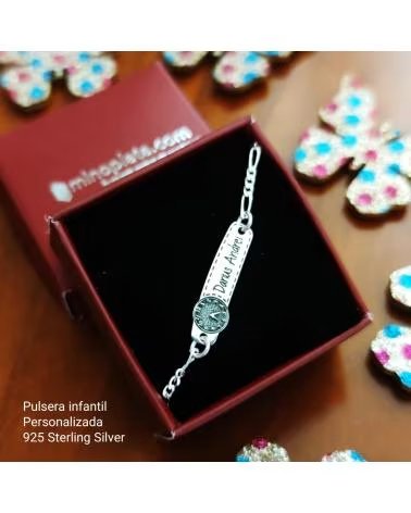 MINOPLATA ESCLAVA INFANTIL PERSONALIZADA RELOJ DE PLATA DE LEY