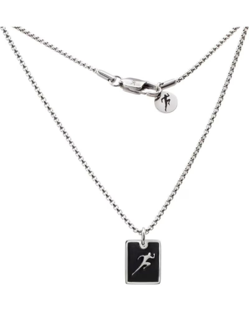 MINOPLATA COLLAR DE ACERO INOXIDABLE PLACA CORREDOR ATLETISMO