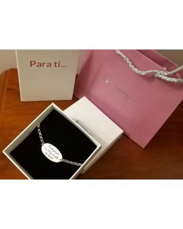 MINOPLATA PULSERA DE PLATA DE LEY PERSONALIZADA EN CASTELLANO INGLES