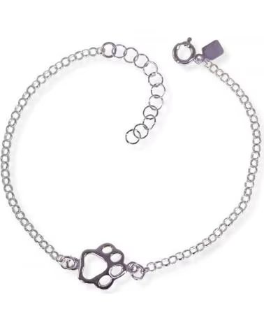 MINOPLATA PULSERA DE PLATA DE LEY HUELLA DE ANIMAL CALADA