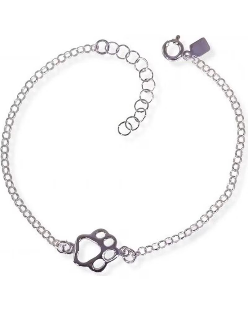 MINOPLATA PULSERA DE PLATA DE LEY HUELLA DE ANIMAL CALADA