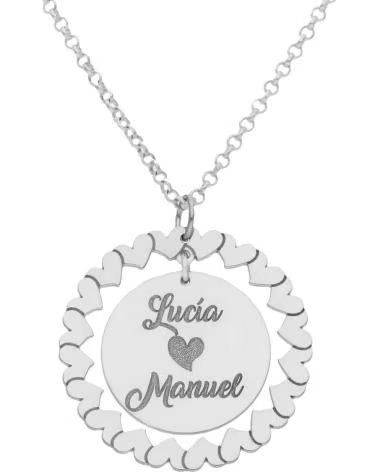 MINOPLATA GARGANTILLA CERCO DE CORAZONES PERSONALIZADA NOMBRES DE PLAT
