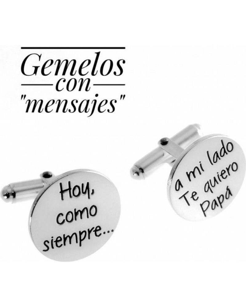 MINOPLATA GEMELOS DE CAMISA REDONDOS EN PLATA PERSONALIZADOS CON TU TE
