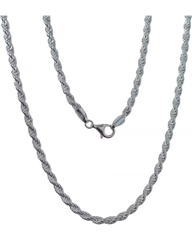 MINOPLATA CORDON SALOMONICO DE PLATA DE LEY MACIZA 60 CM Y 4 MM