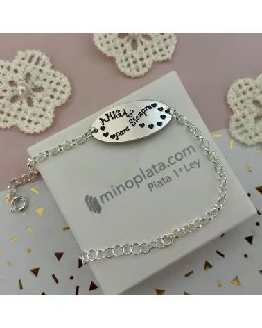 MINOPLATA PULSERA AMIGAS PARA SIEMPRE INFINITO DE PLATA DE LEY