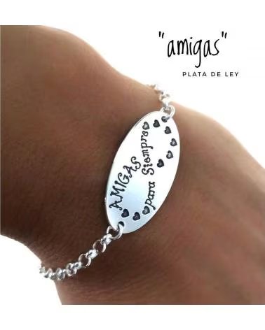 MINOPLATA PULSERA AMIGAS PARA SIEMPRE INFINITO DE PLATA DE LEY
