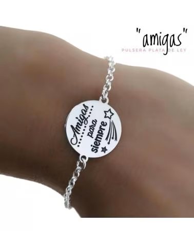 MINOPLATA PULSERA DE PLATA AMIGAS PARA SIEMPRE ESTRELLAS